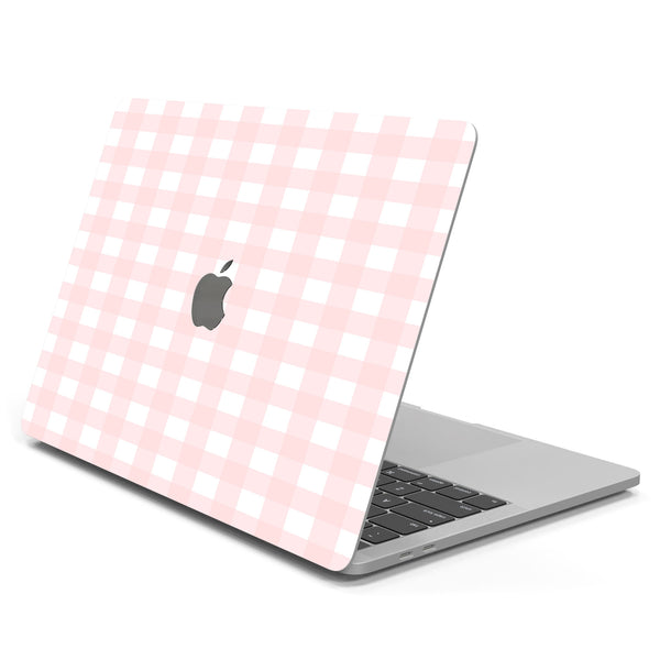 Pink Gingham MacBook Case Skin1