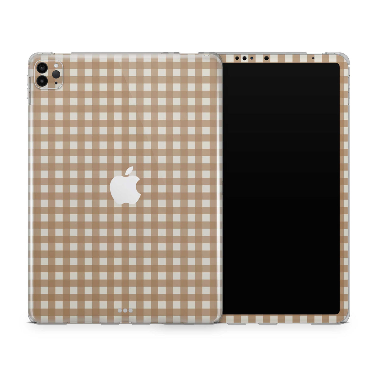 beige check iPad skin + case