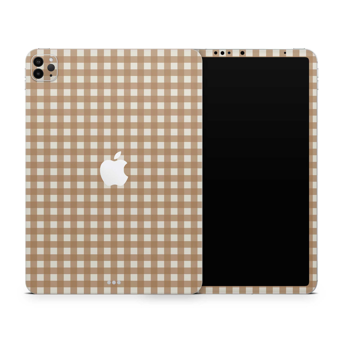 beige check iPad skin