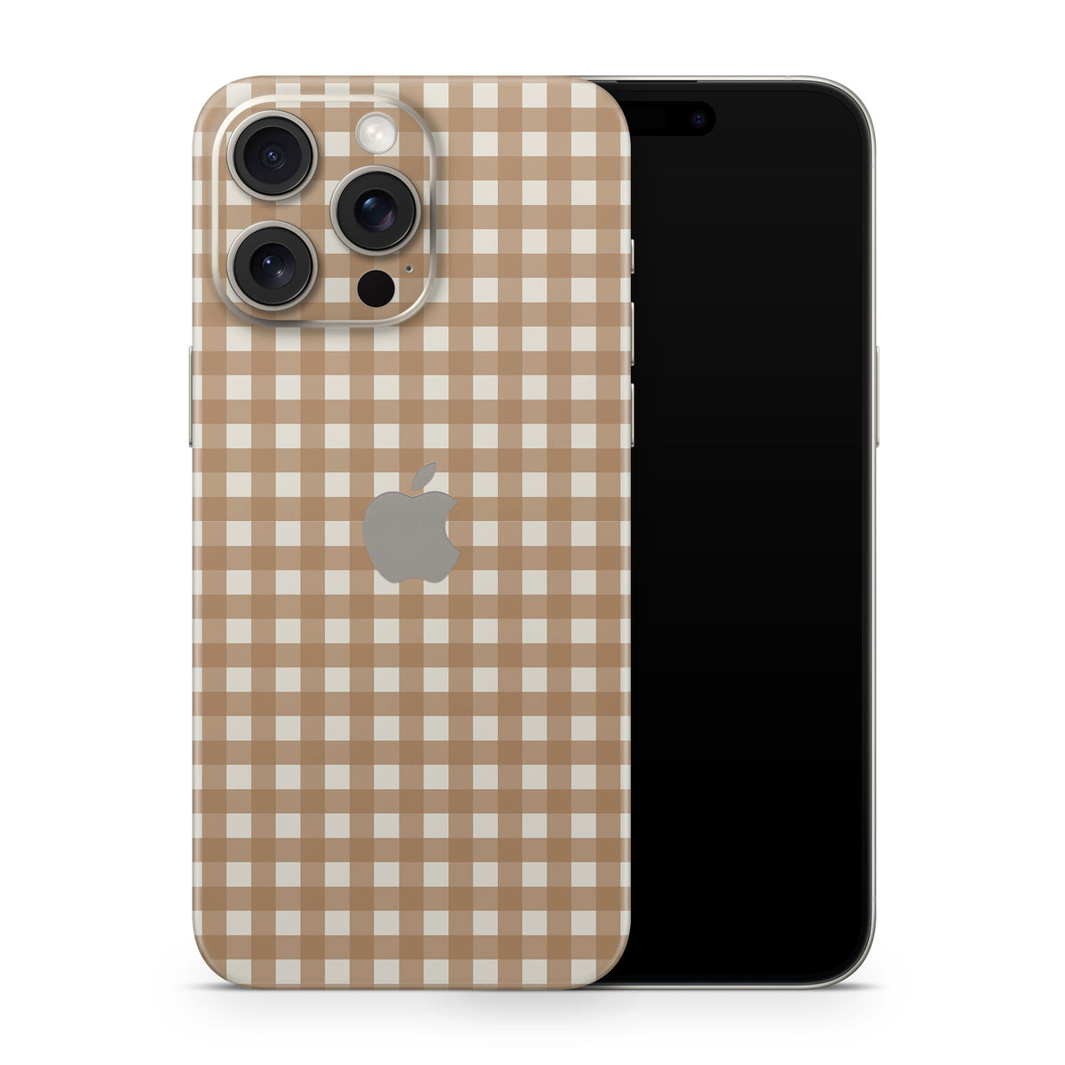 beige check iphone skin
