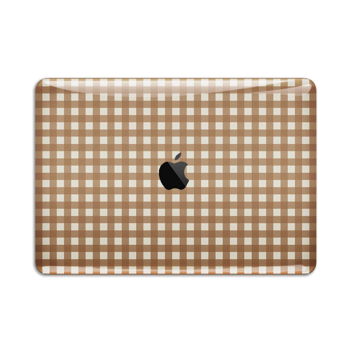 beige check macbook case