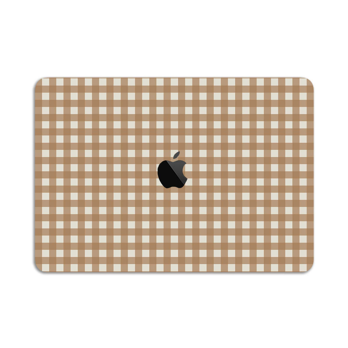 beige check macbook skin