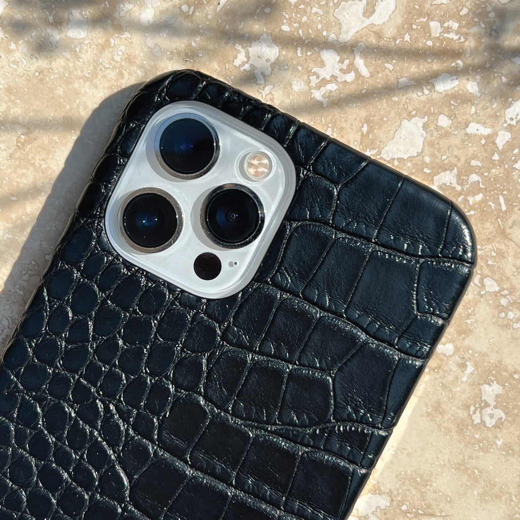 Black Crocodile iPhone Case