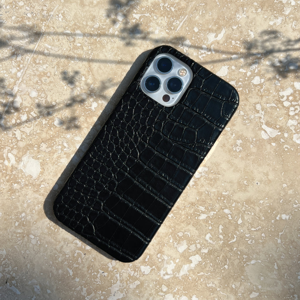 Black Crocodile iPhone Case