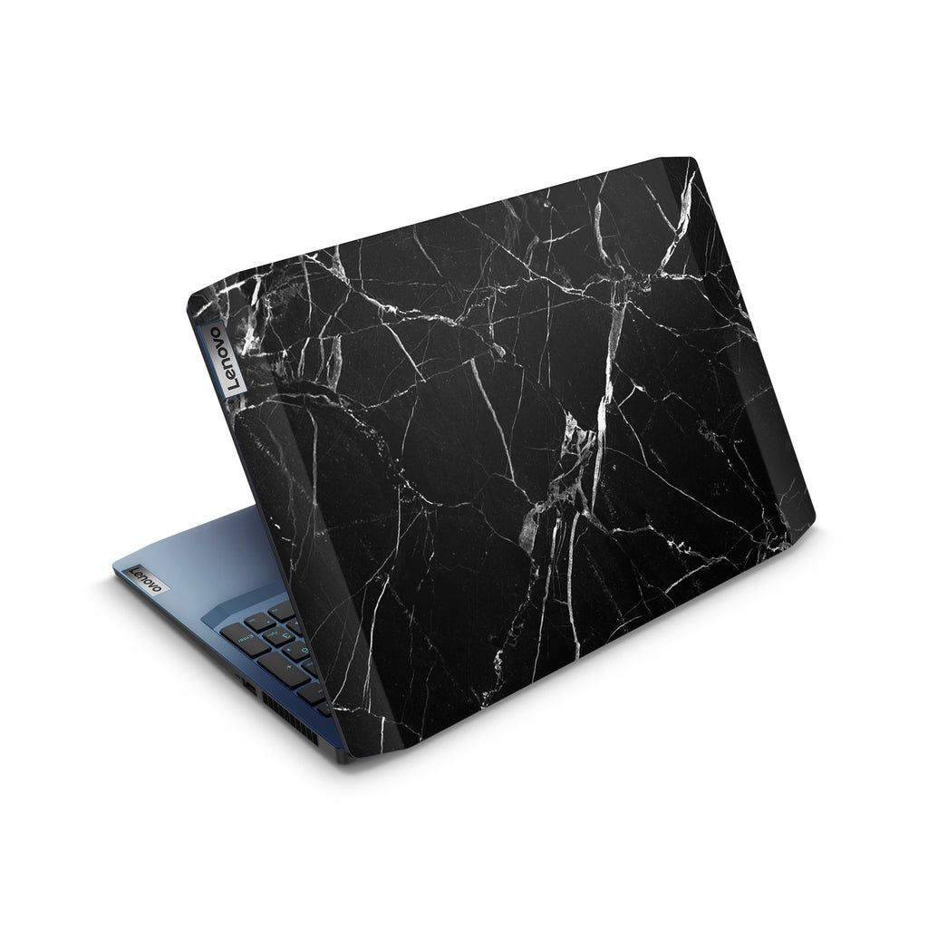 black hyper marble lenovo skin top view