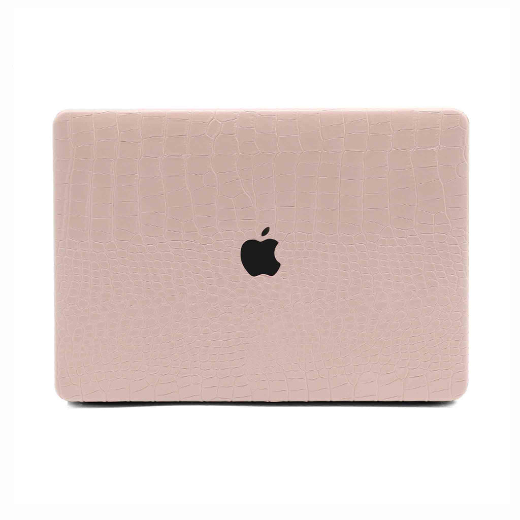 blush faux crocodile macbook case