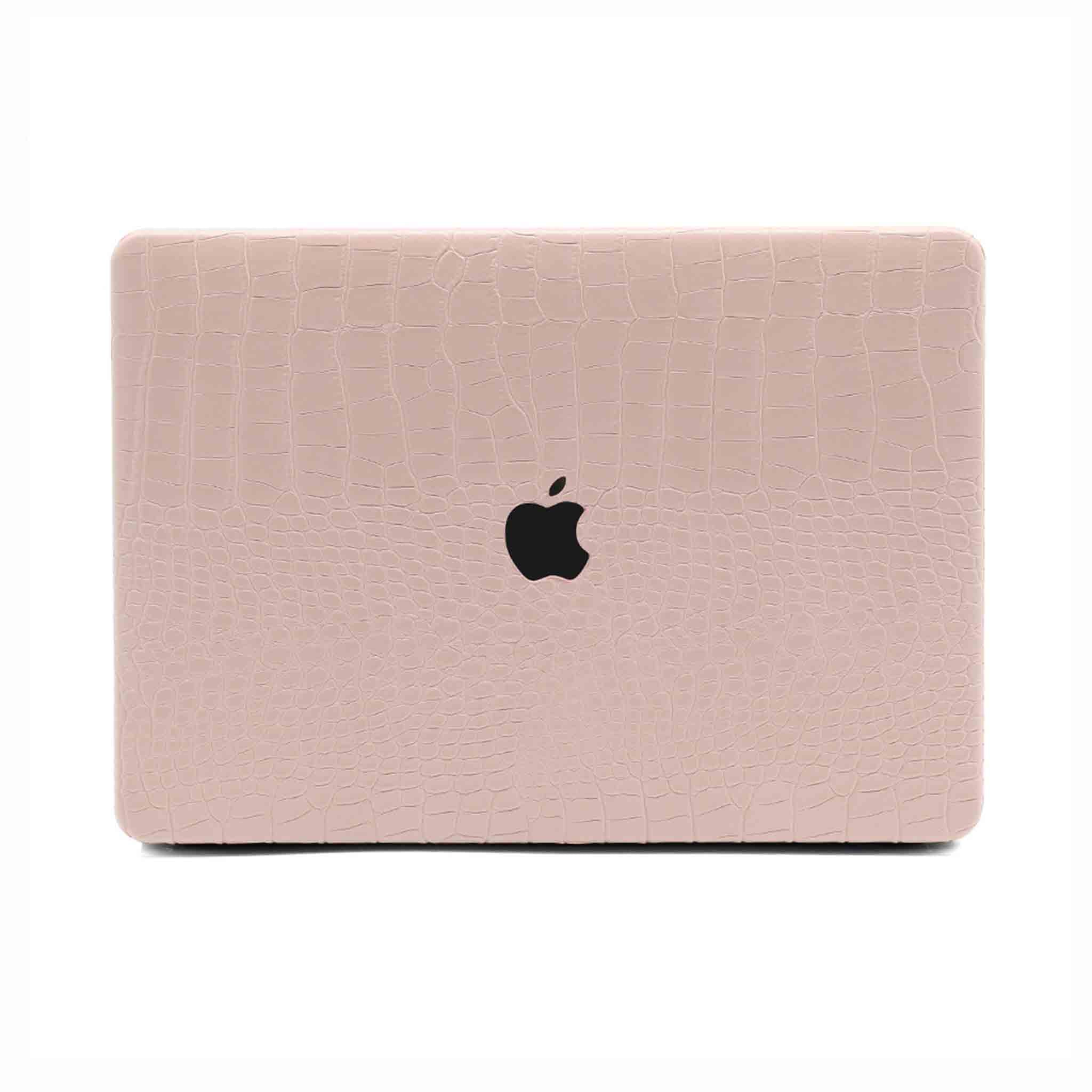 blush faux crocodile macbook case