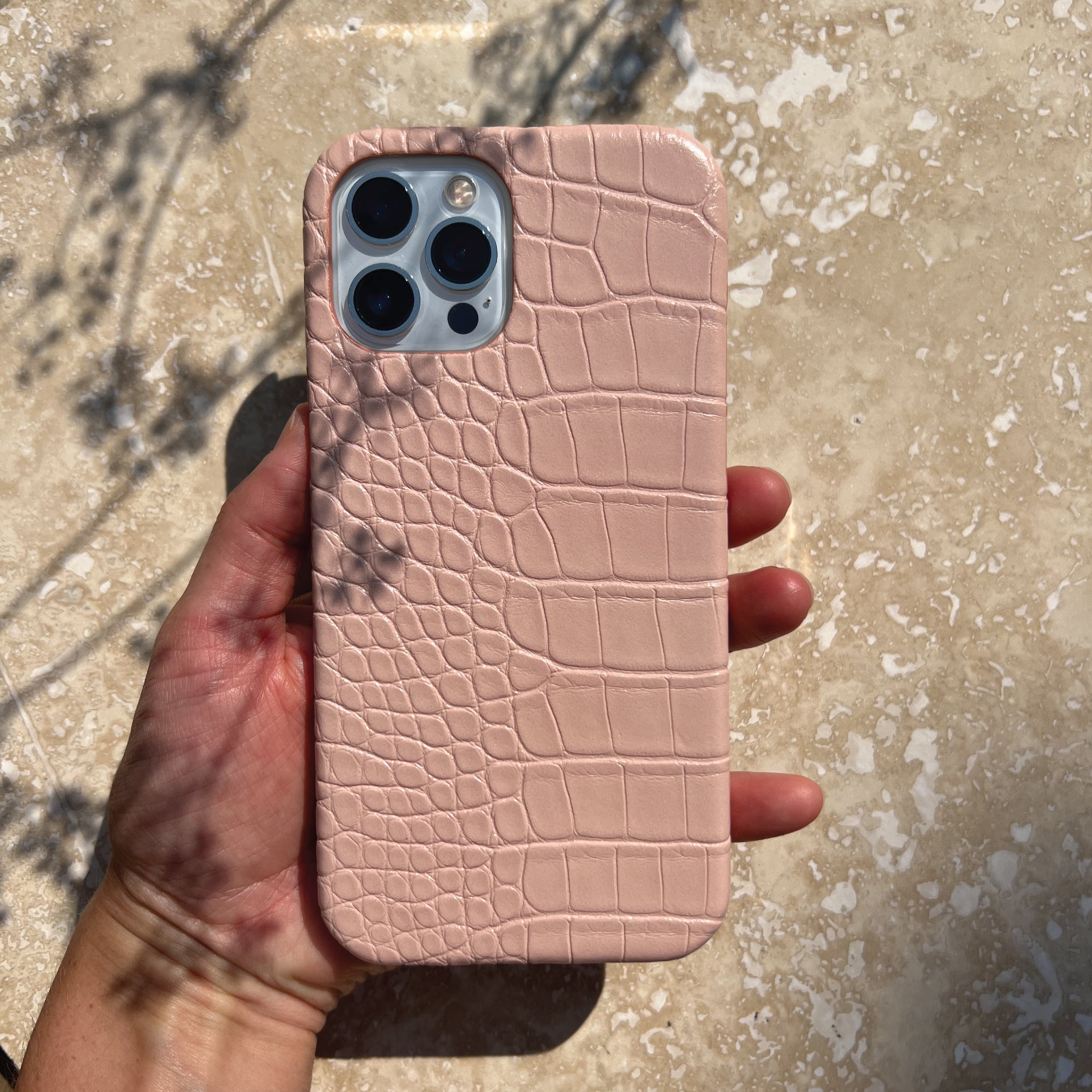 Blush Pink Crocodile iPhone Case