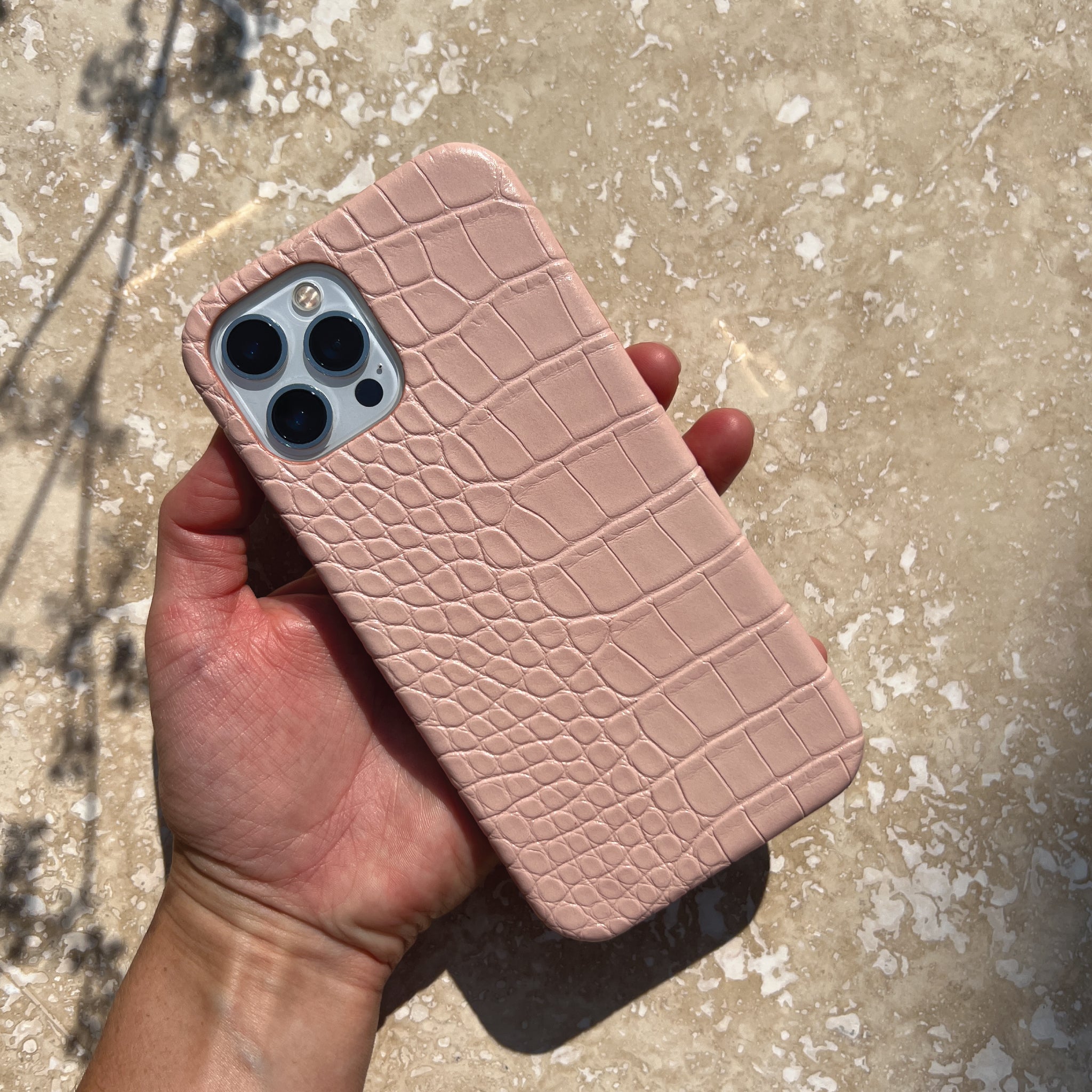 Blush Pink Crocodile iPhone Case