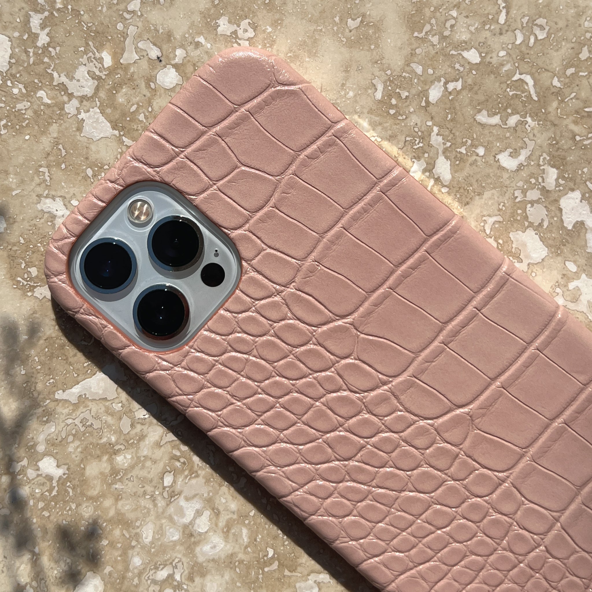 Blush Pink Crocodile iPhone Case
