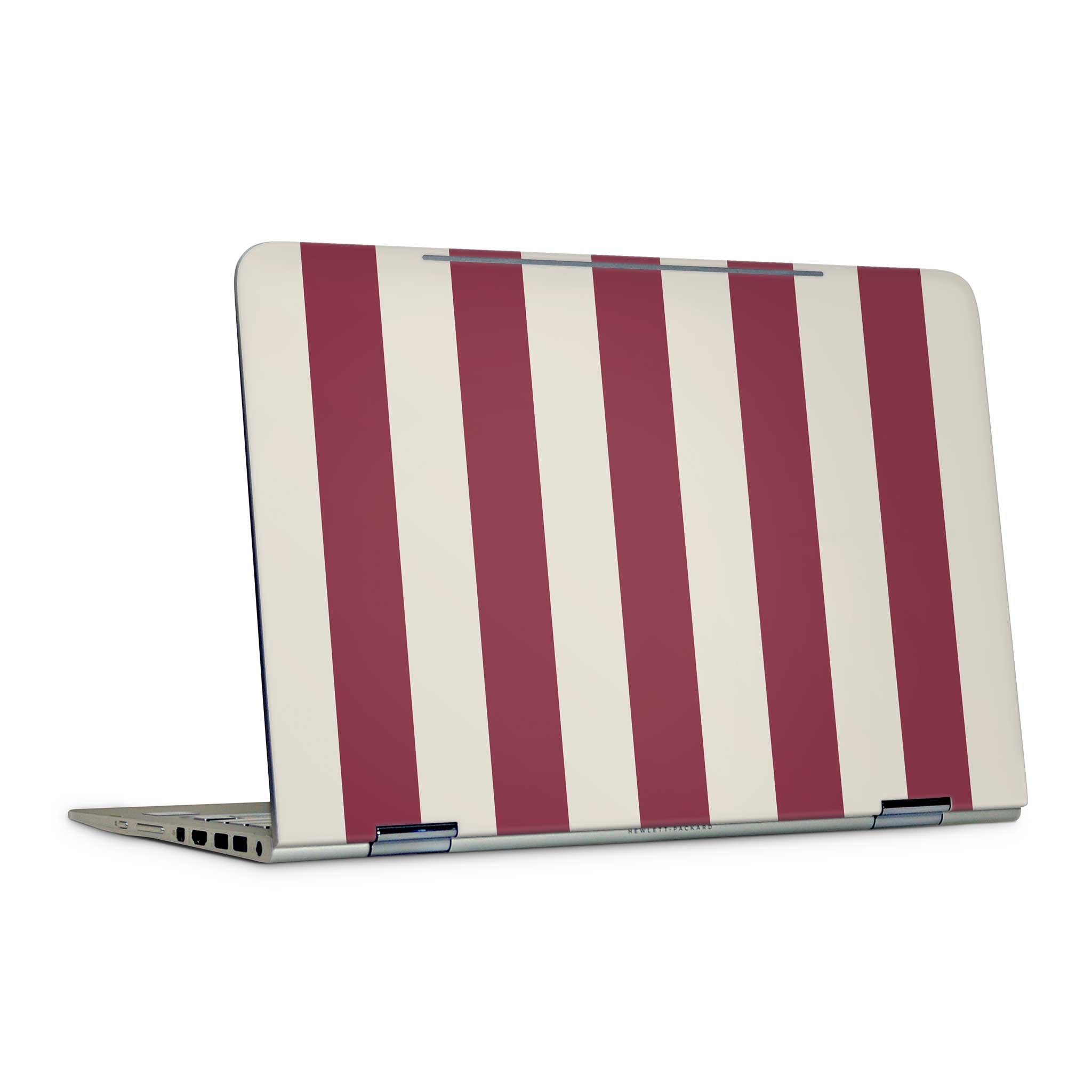 Cranberry Stripe HP Skin Top View
