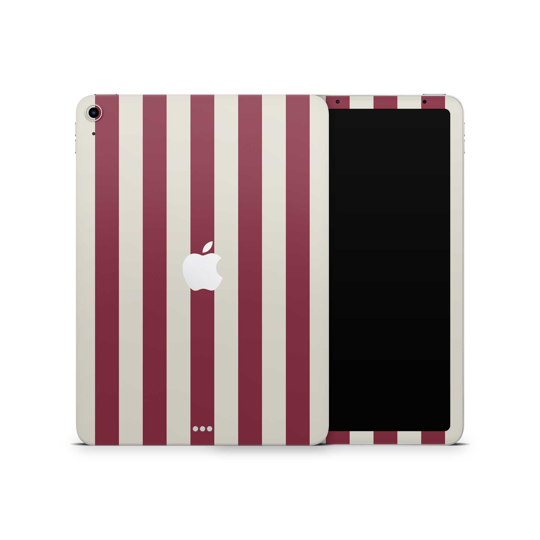 cranberry stripe iPad skin