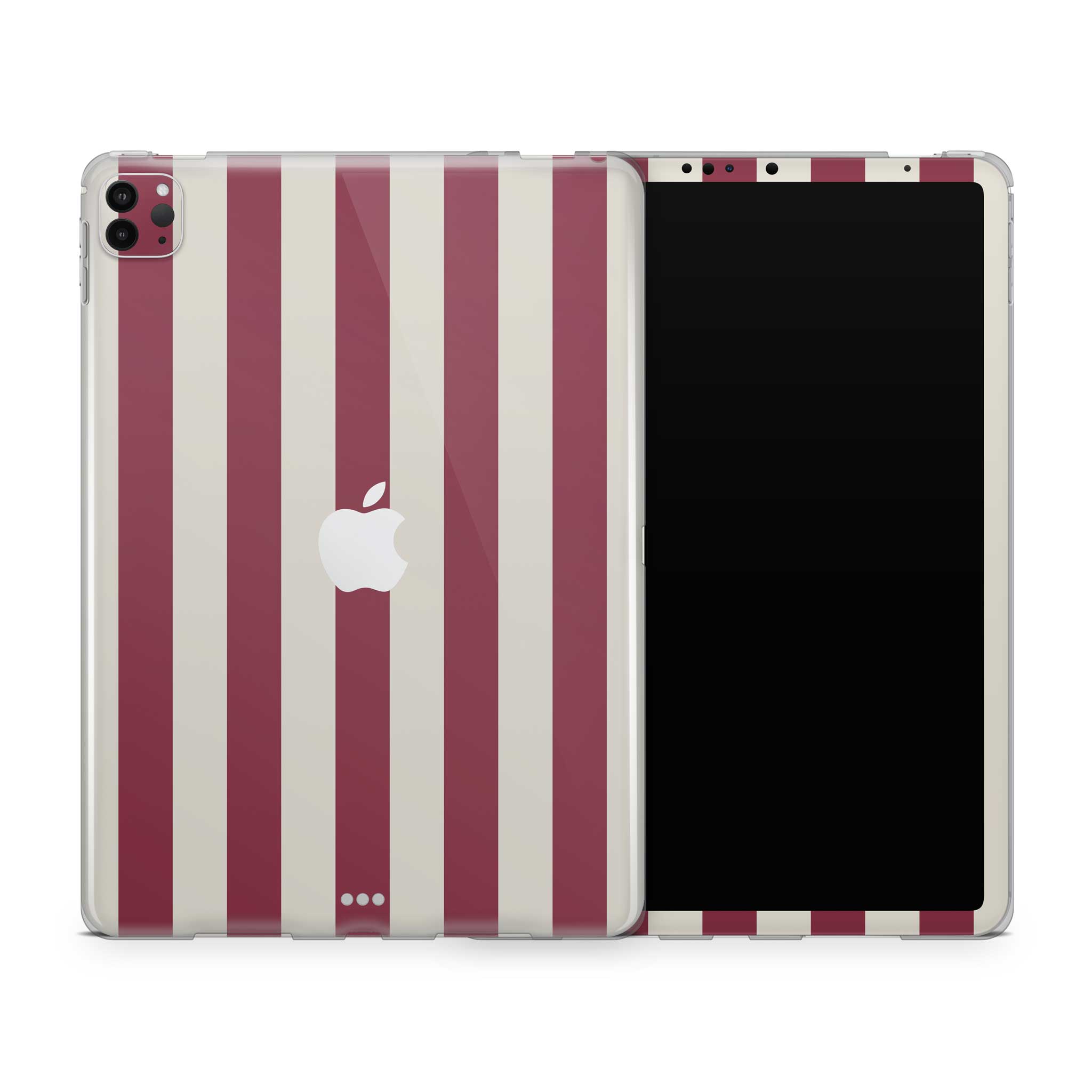 cranberry stripe iPad skin + case