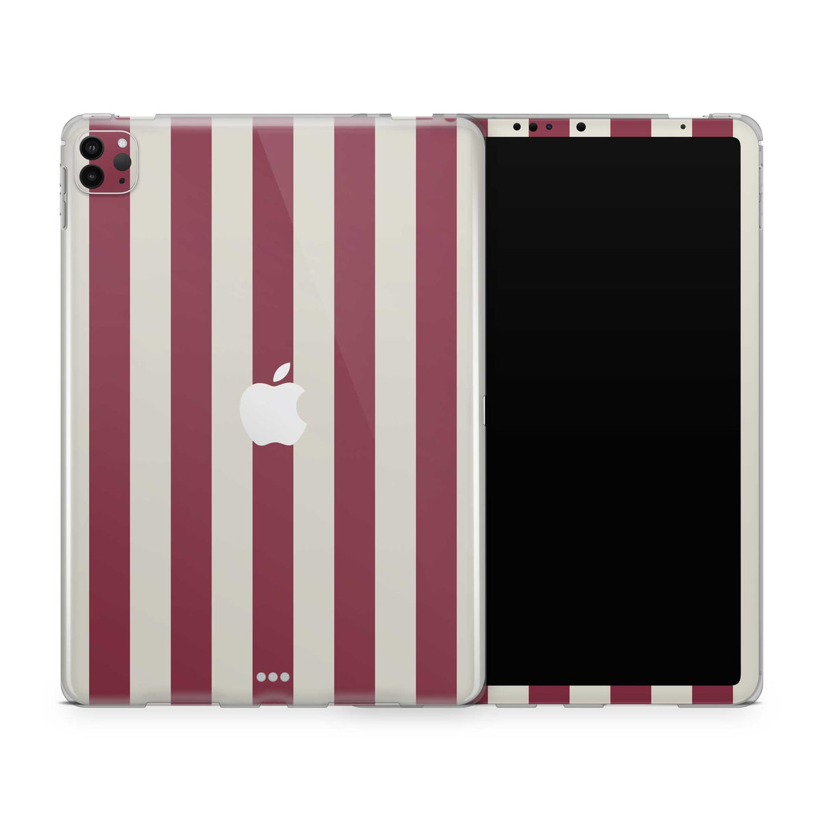 cranberry stripe iPad skin + case