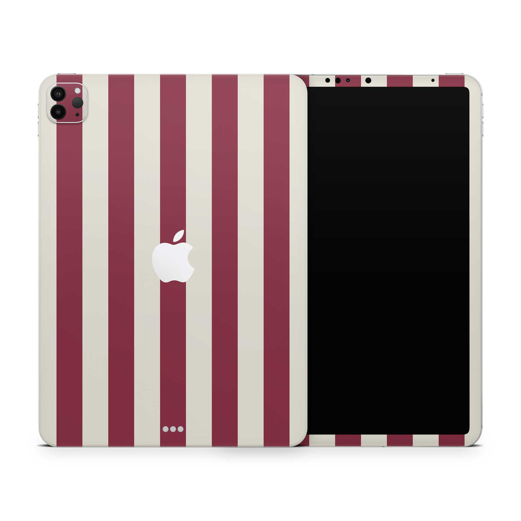 cranberry stripe iPad skin