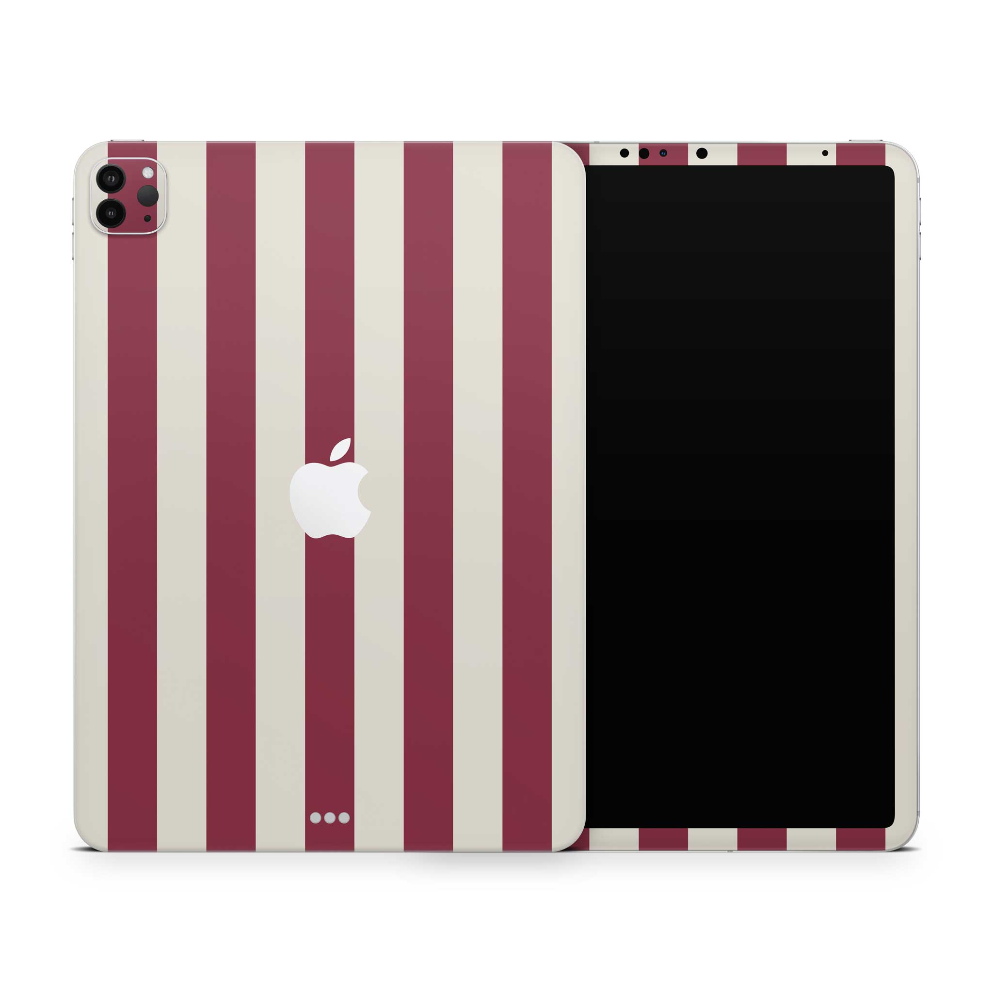 cranberry stripe iPad skin