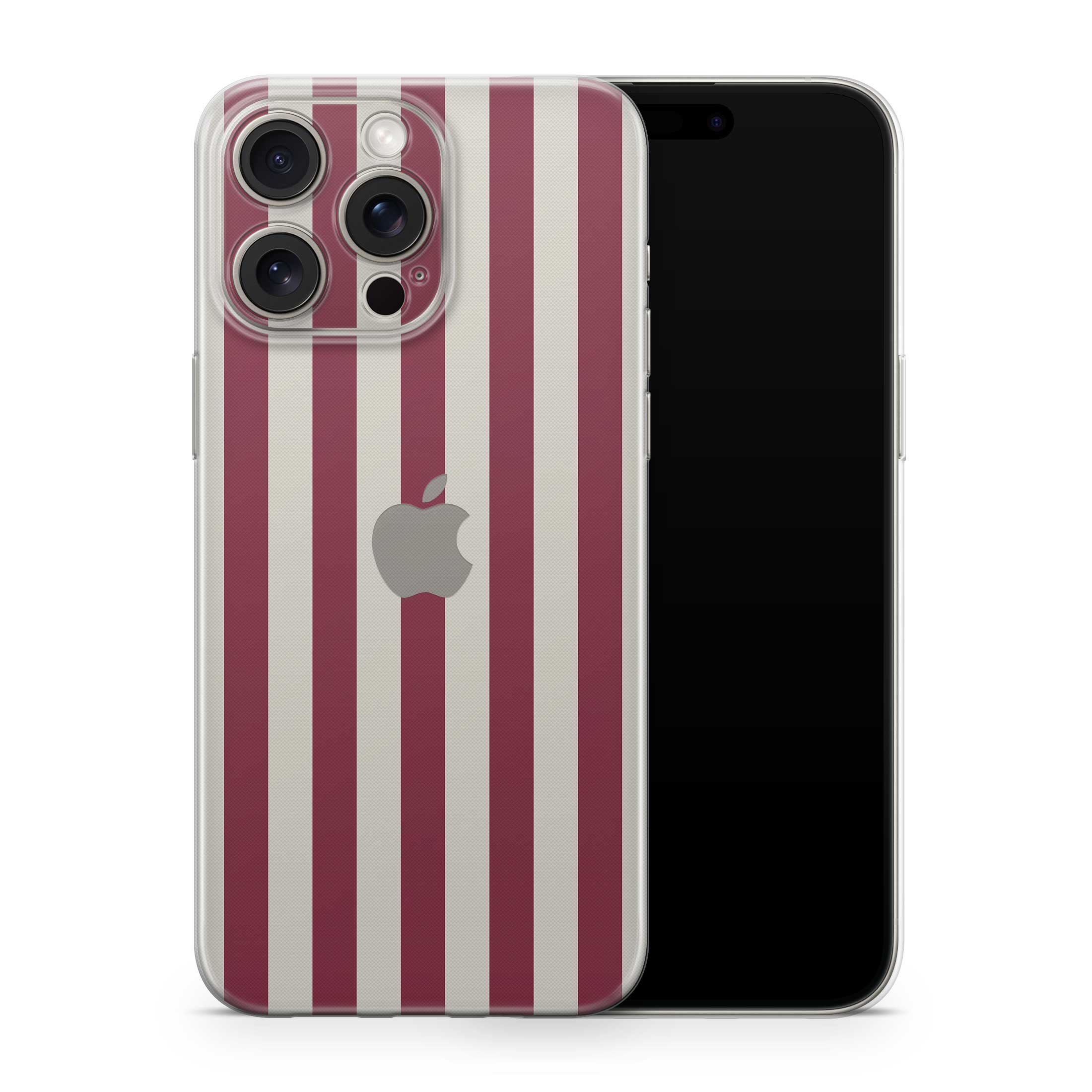 cranberry stripe iphone skin + case