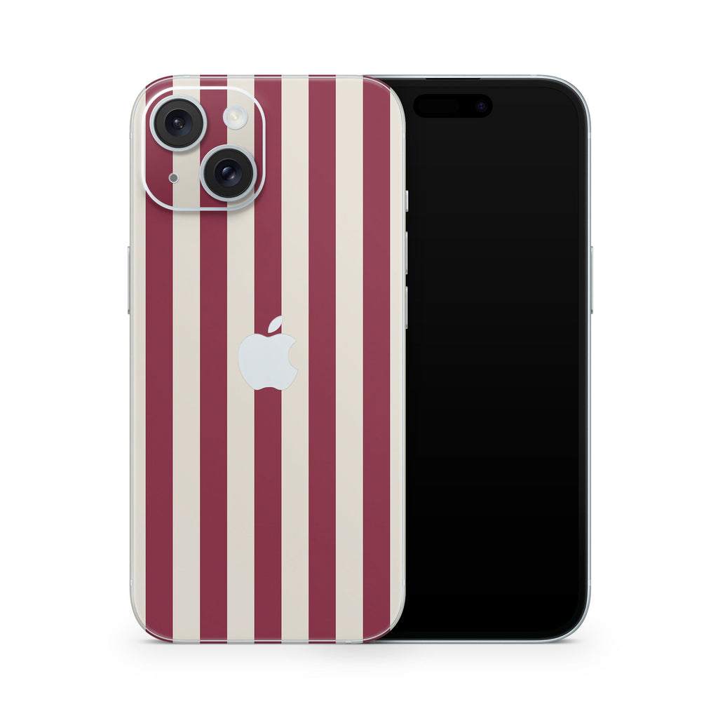 cranberry stripe iphone 15 skin