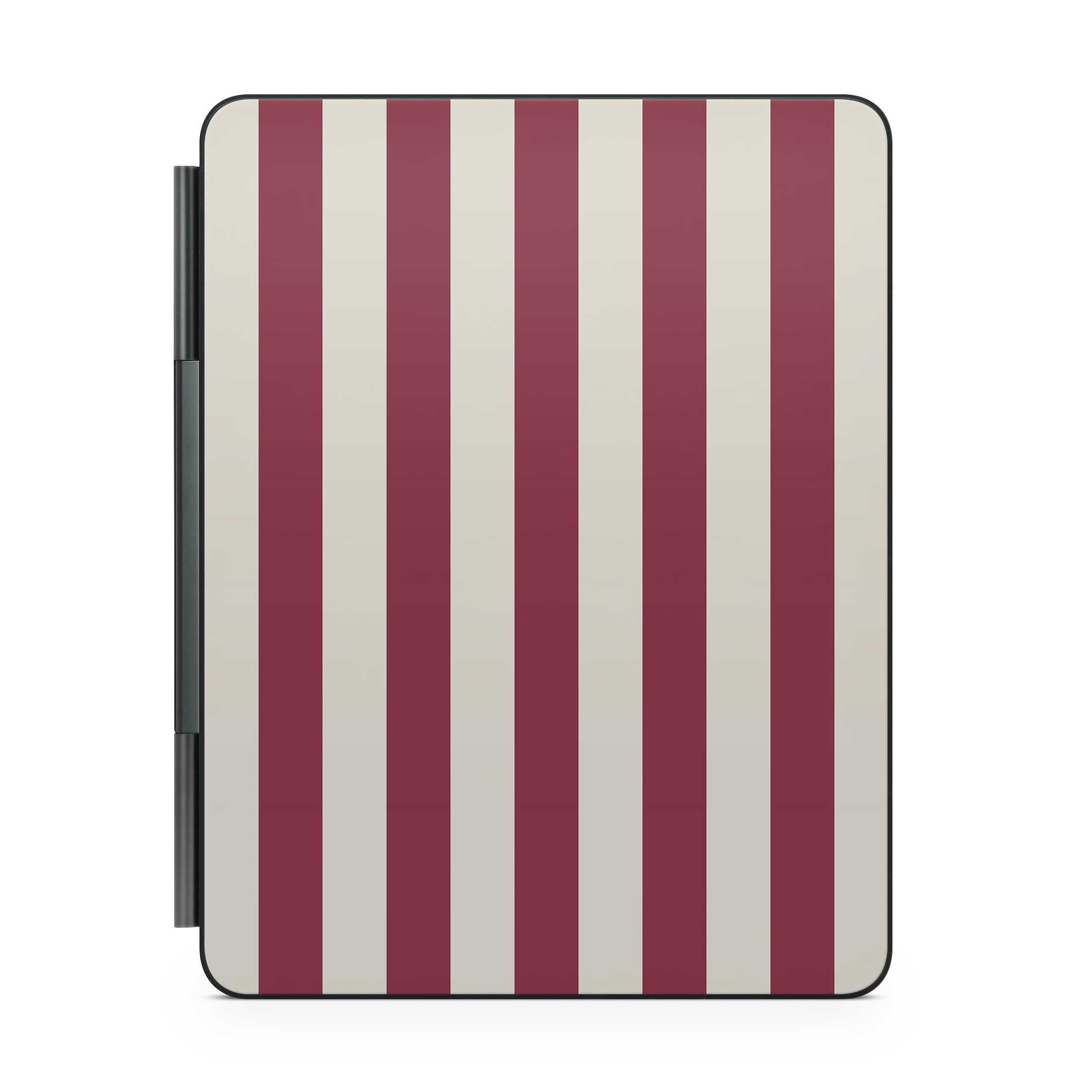 cranberry stripe magic keyboard skin for ipad back view