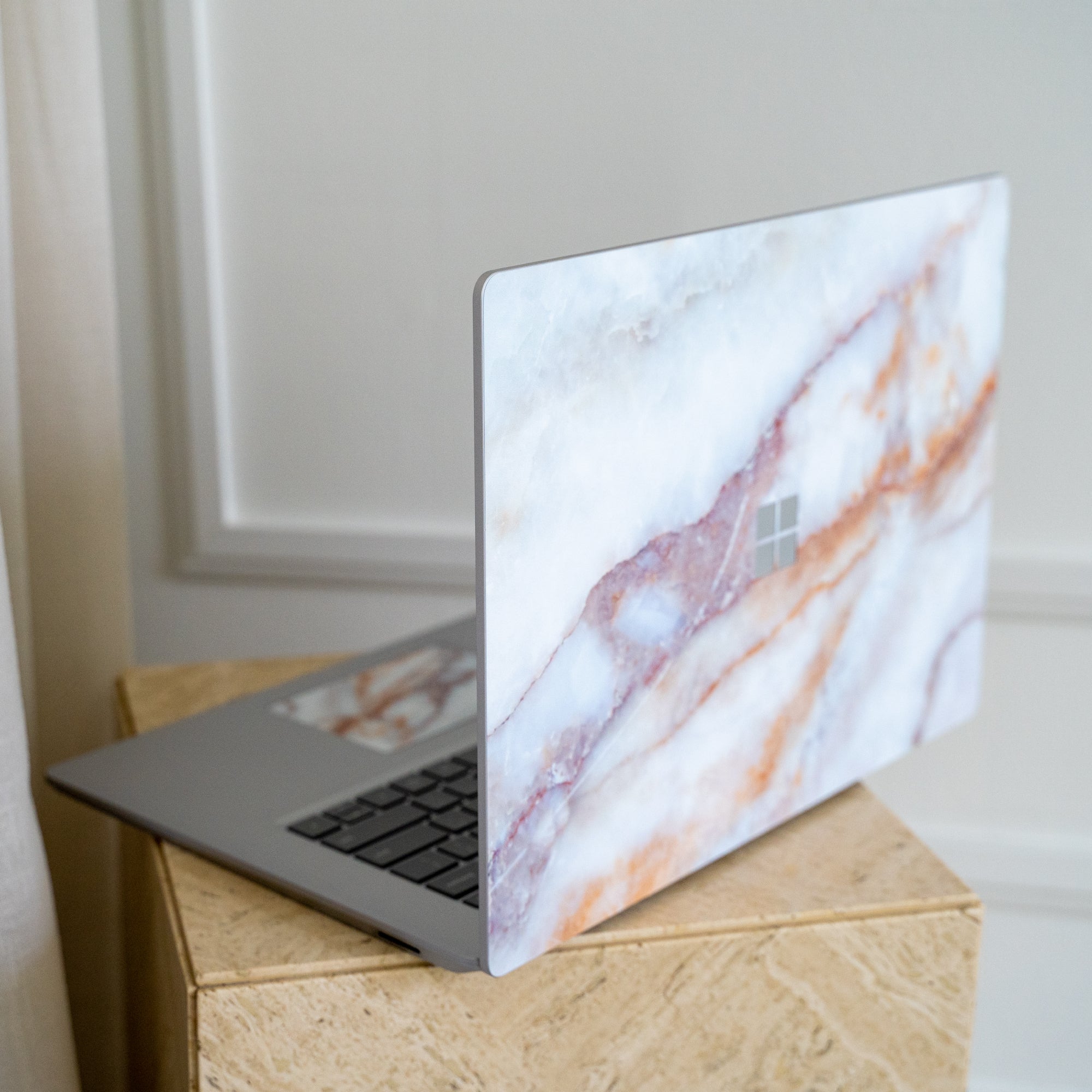 Vanilla Marble Surface Skin with top and trackpad protection