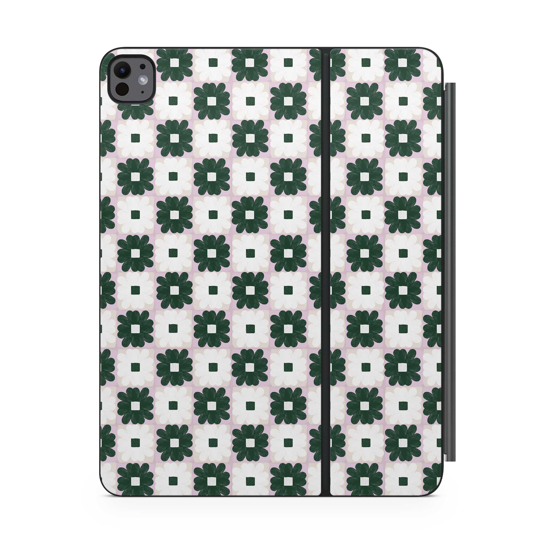 daisy quilt magic keyboard skin for ipad front view