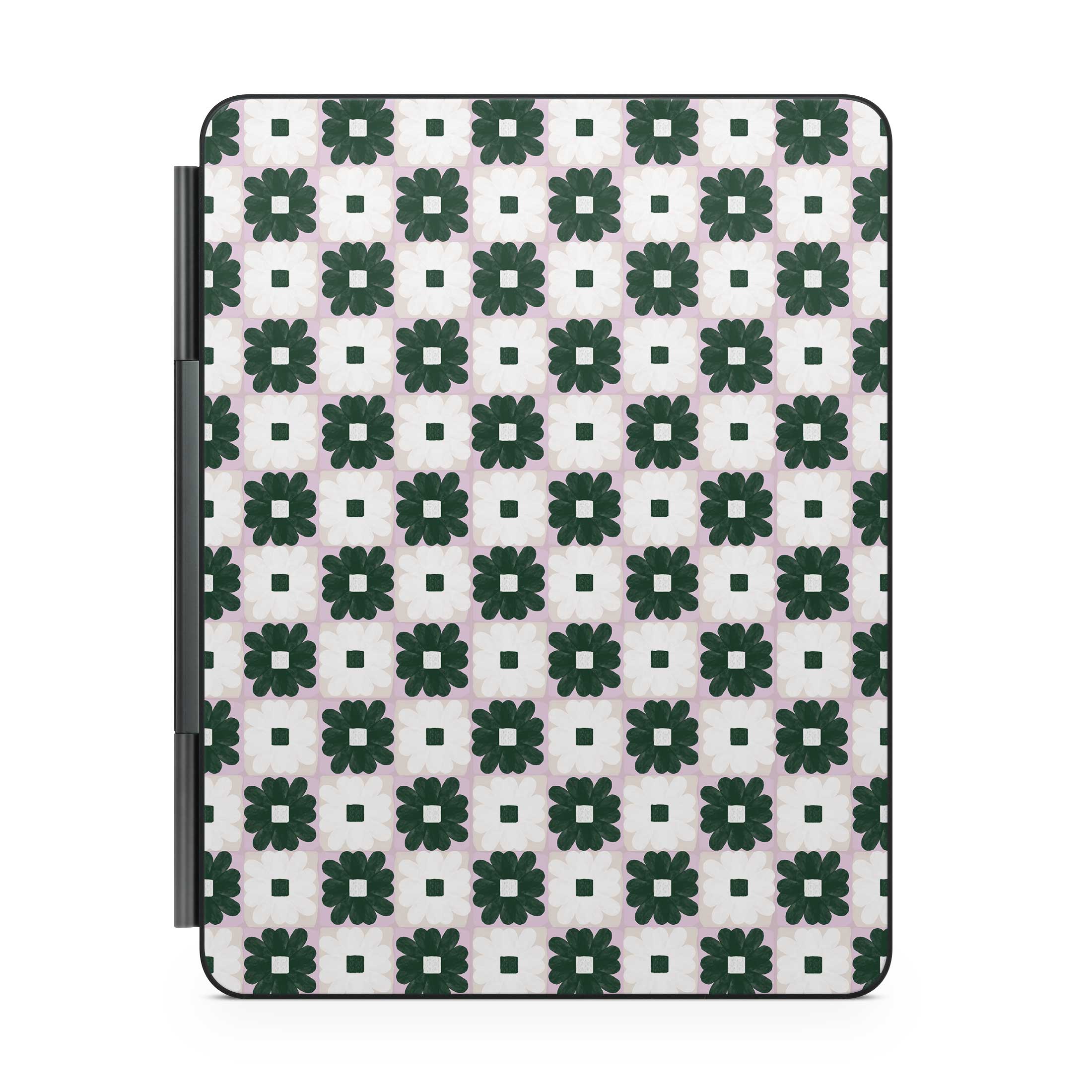 daisy quilt magic keyboard skin for ipad back view