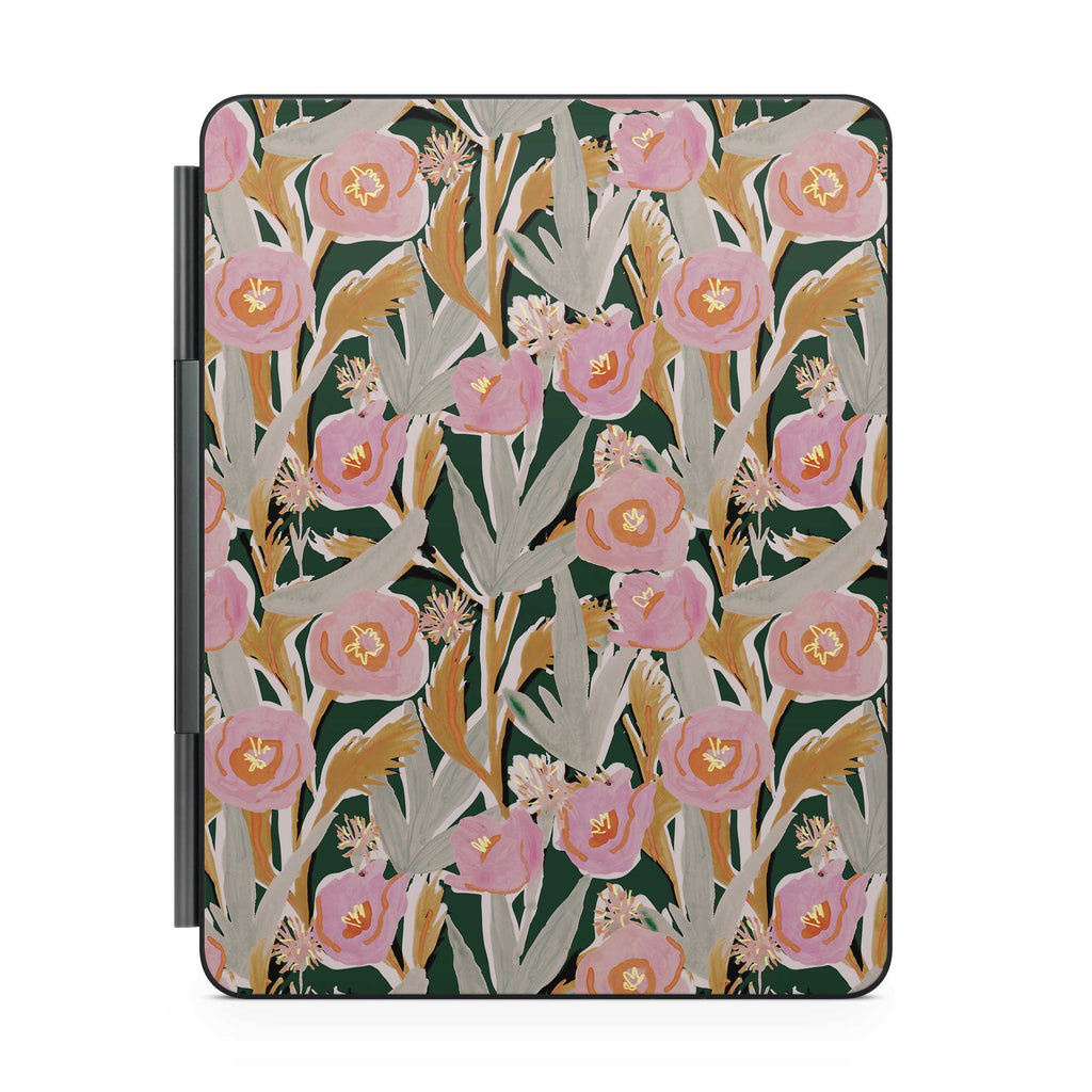 fall floral magic keyboard skin for ipad back view