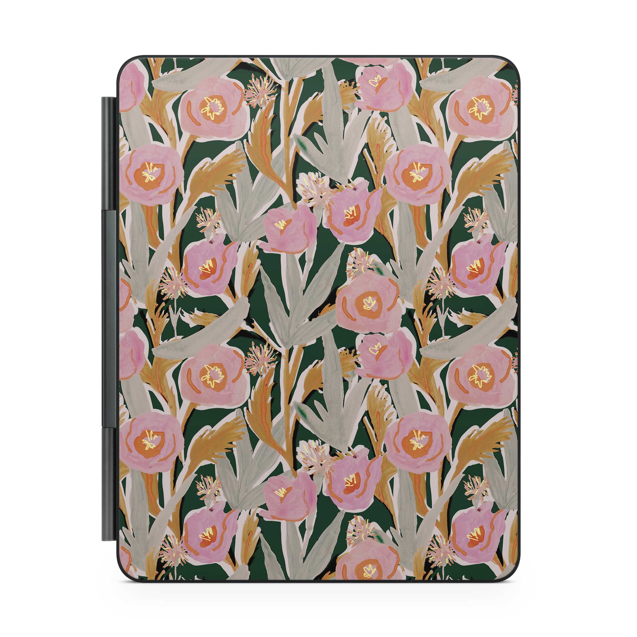 fall floral magic keyboard skin for ipad back view