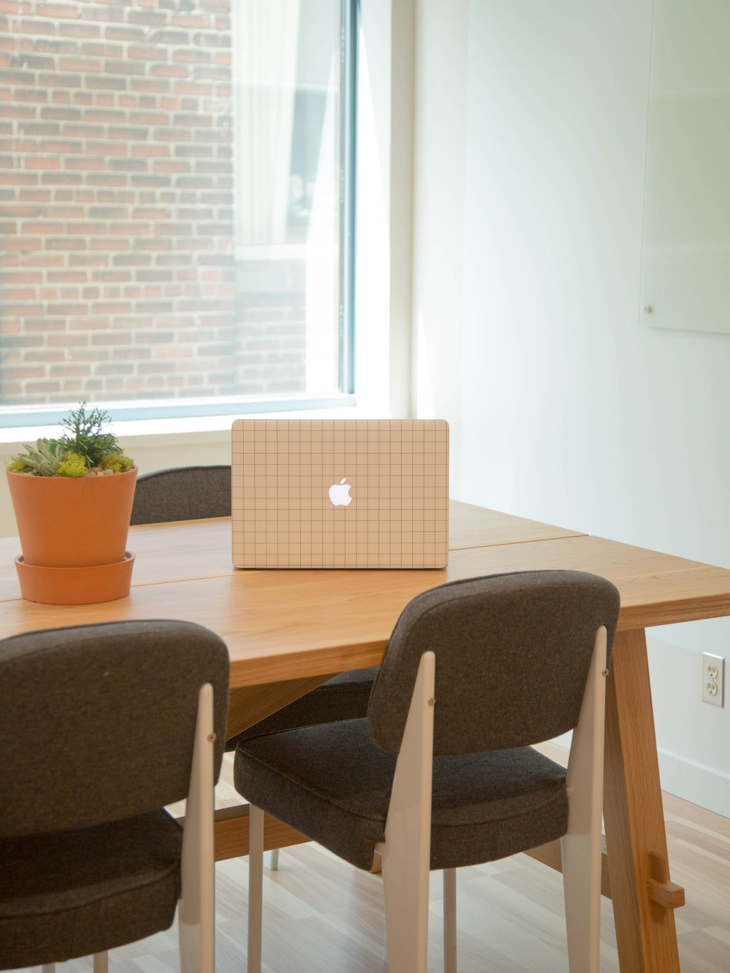 White Grid MacBook Skin + Case