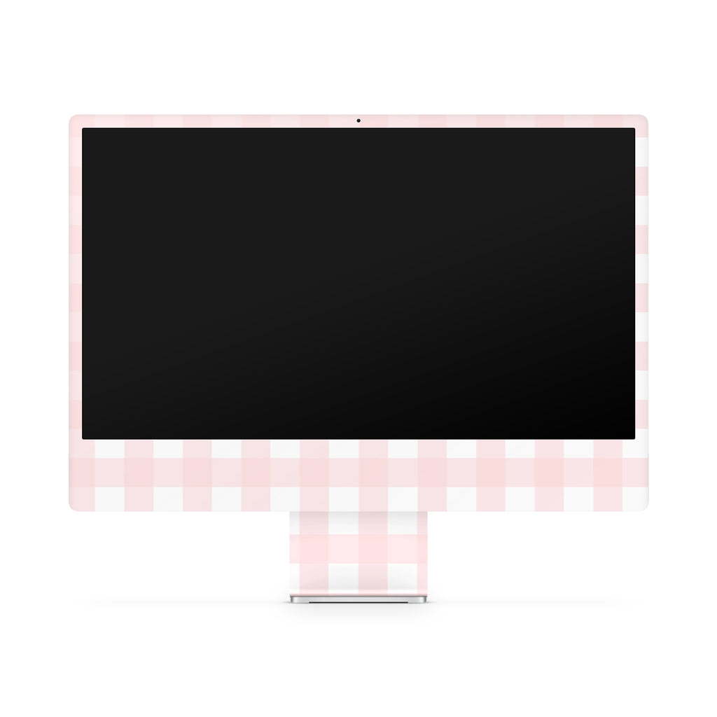 Pink Gingham iMac Skin
