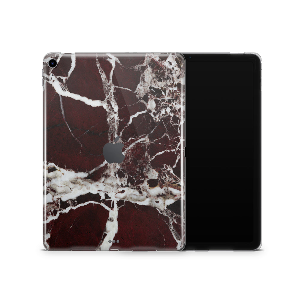 Burgundy Marble iPad Skin + Case