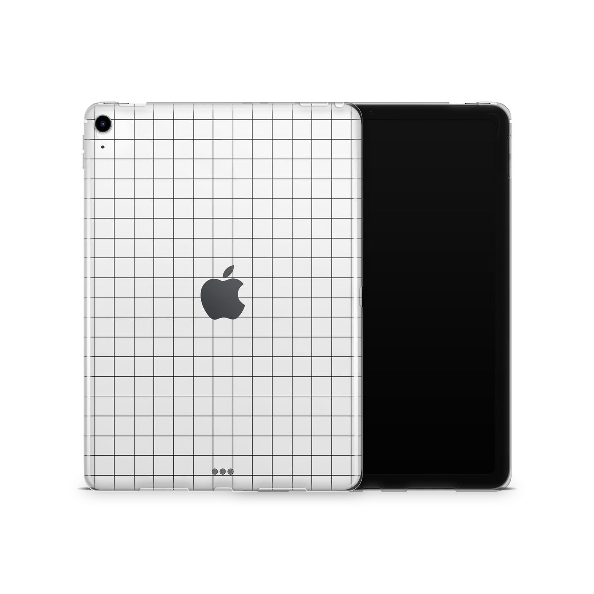 White Grid Line iPad Skin + Case