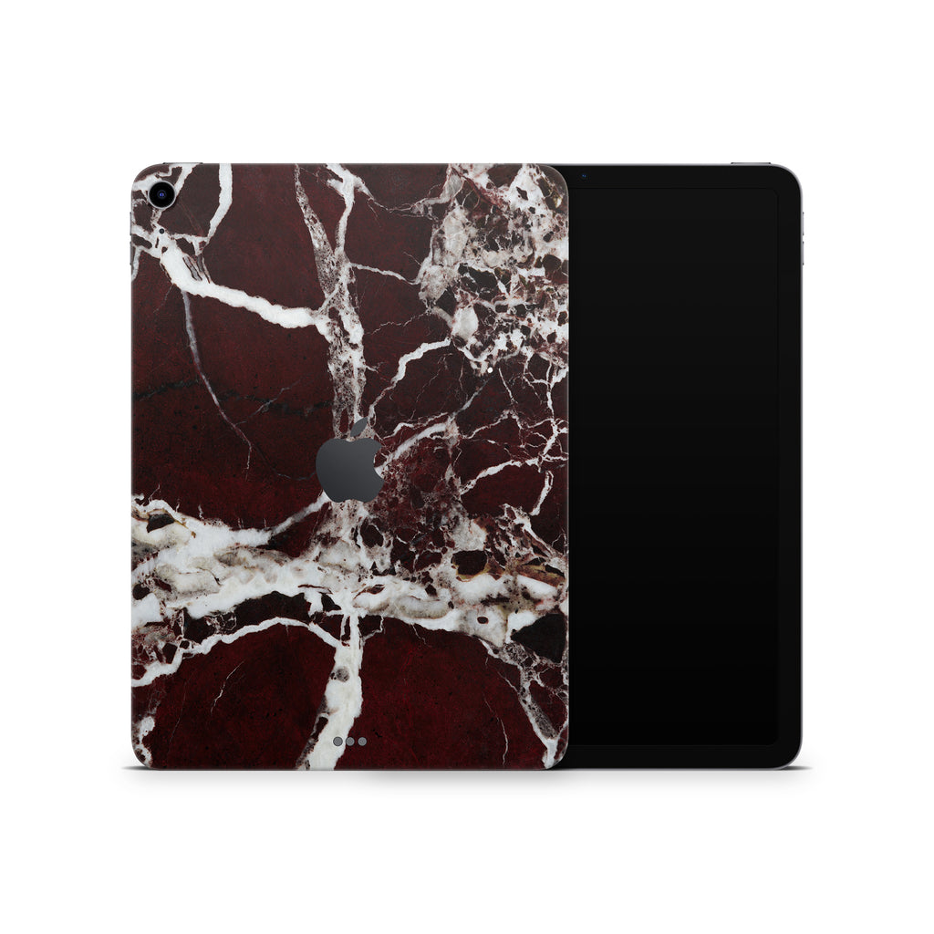 Burgundy Marble iPad Skin + Case