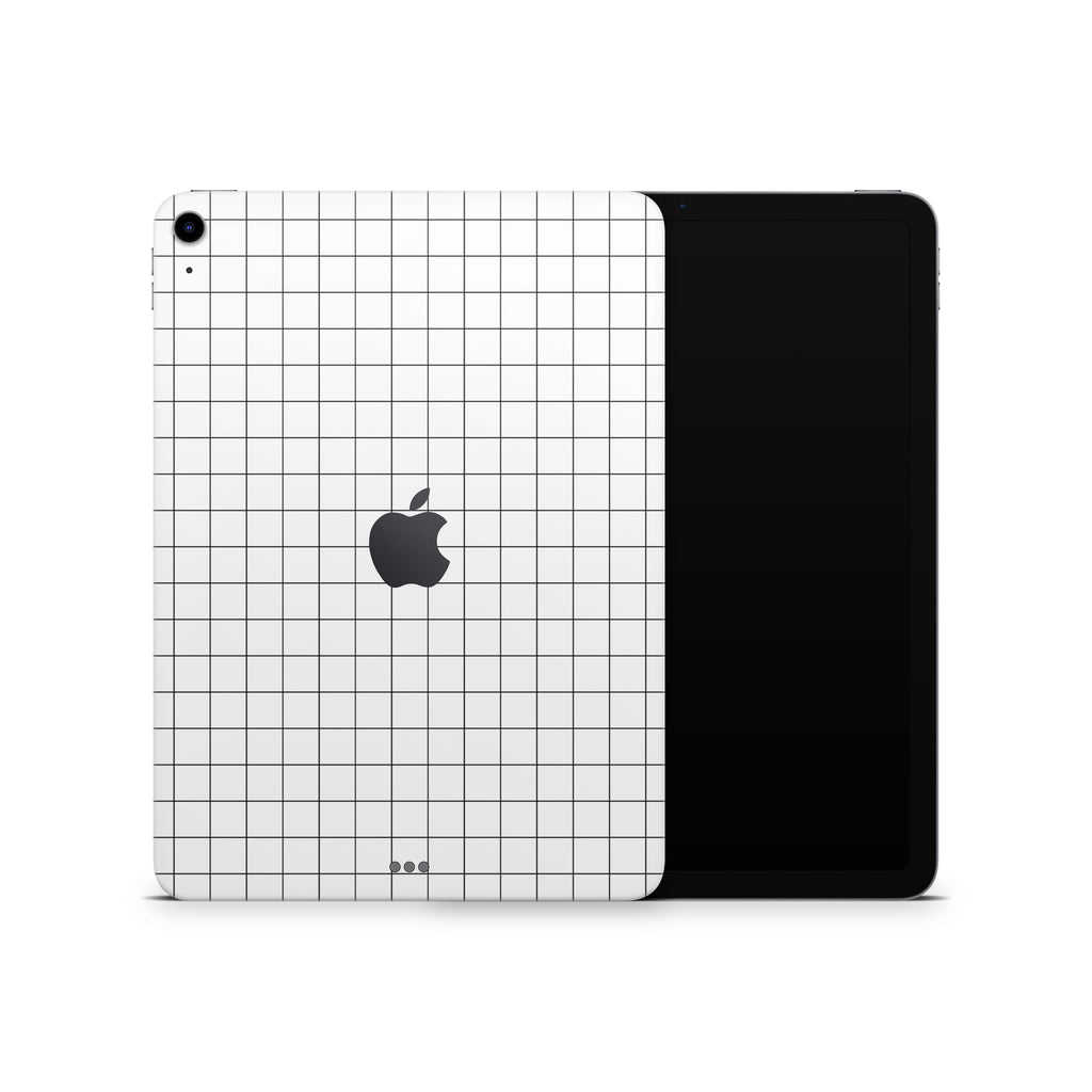 White Grid Line iPad Skin + Case