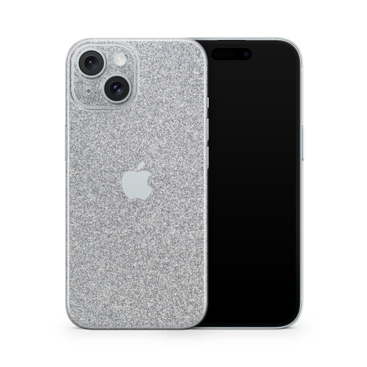 Blanc Glitter iPhone 15 Skin + Case