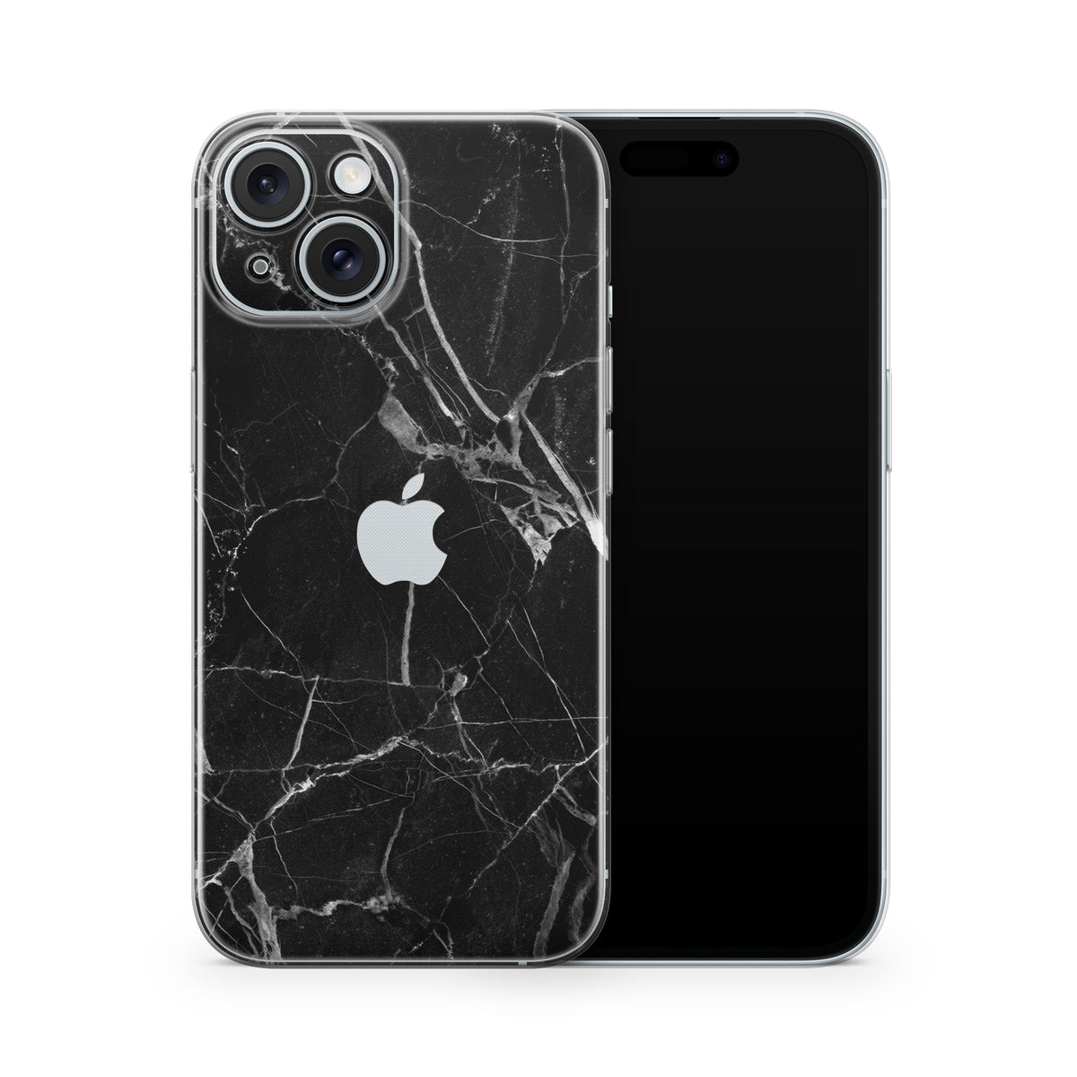 Black Hyper Marble iPhone 15 Skin + Case
