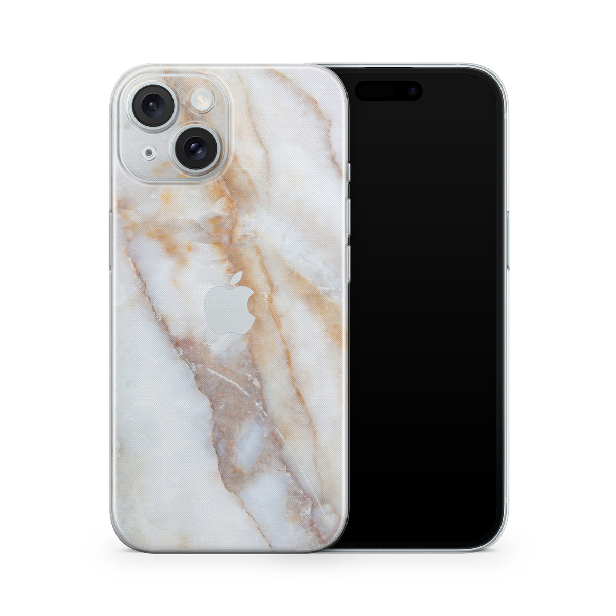 Vanilla Marble iPhone 15 Skin + Case