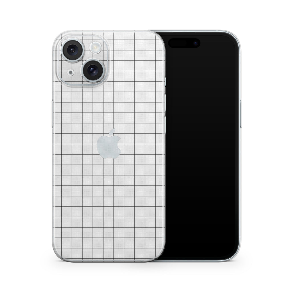 White Grid Line iPhone Skin + Case