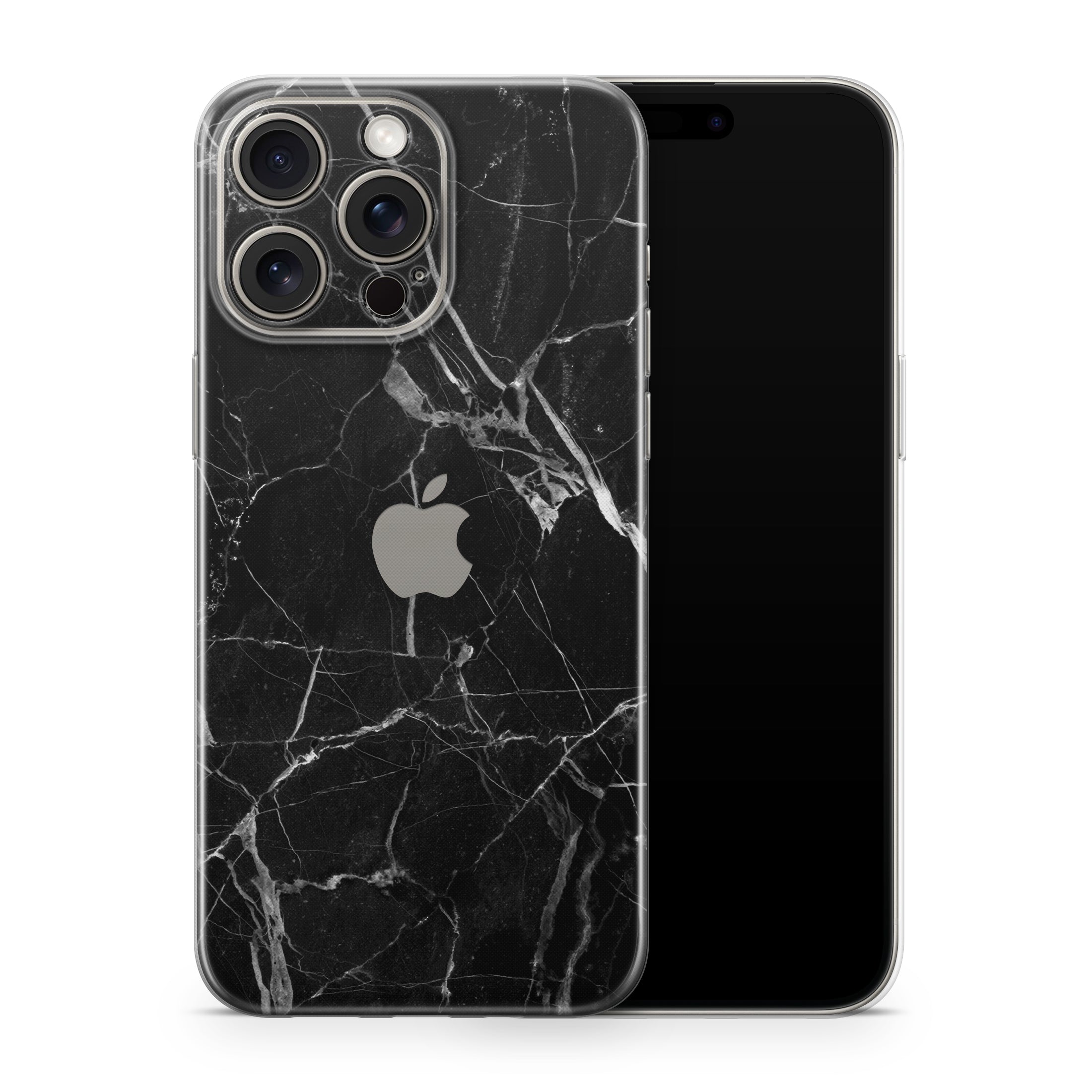 Black Hyper Marble iPhone Skin + Case