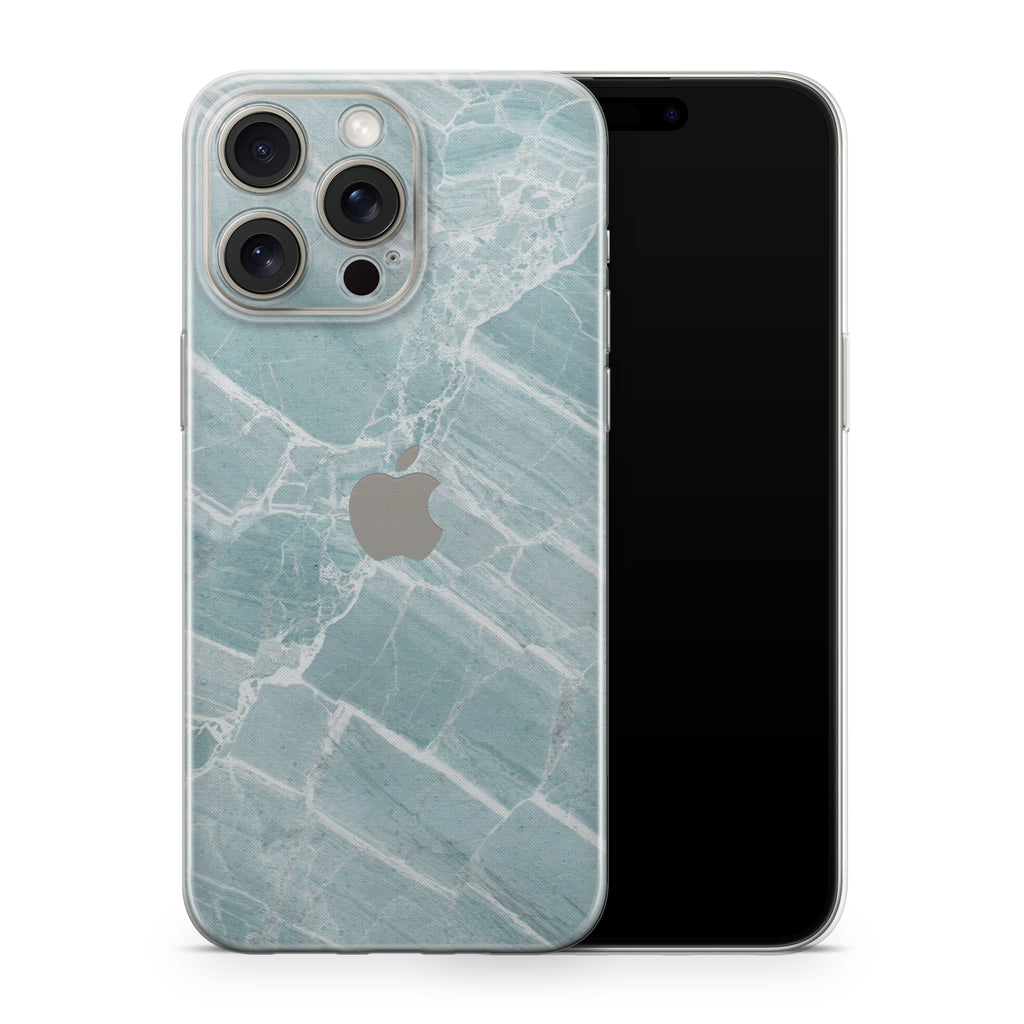 Mint Marble iPhone Skin + Case