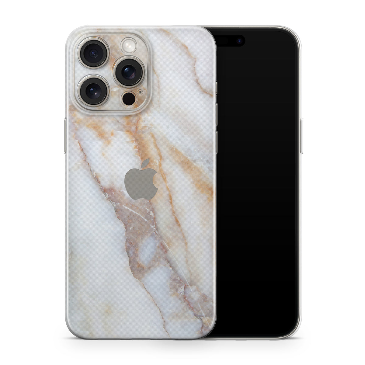 Vanilla Marble iPhone 15 Pro Max Skin + Case