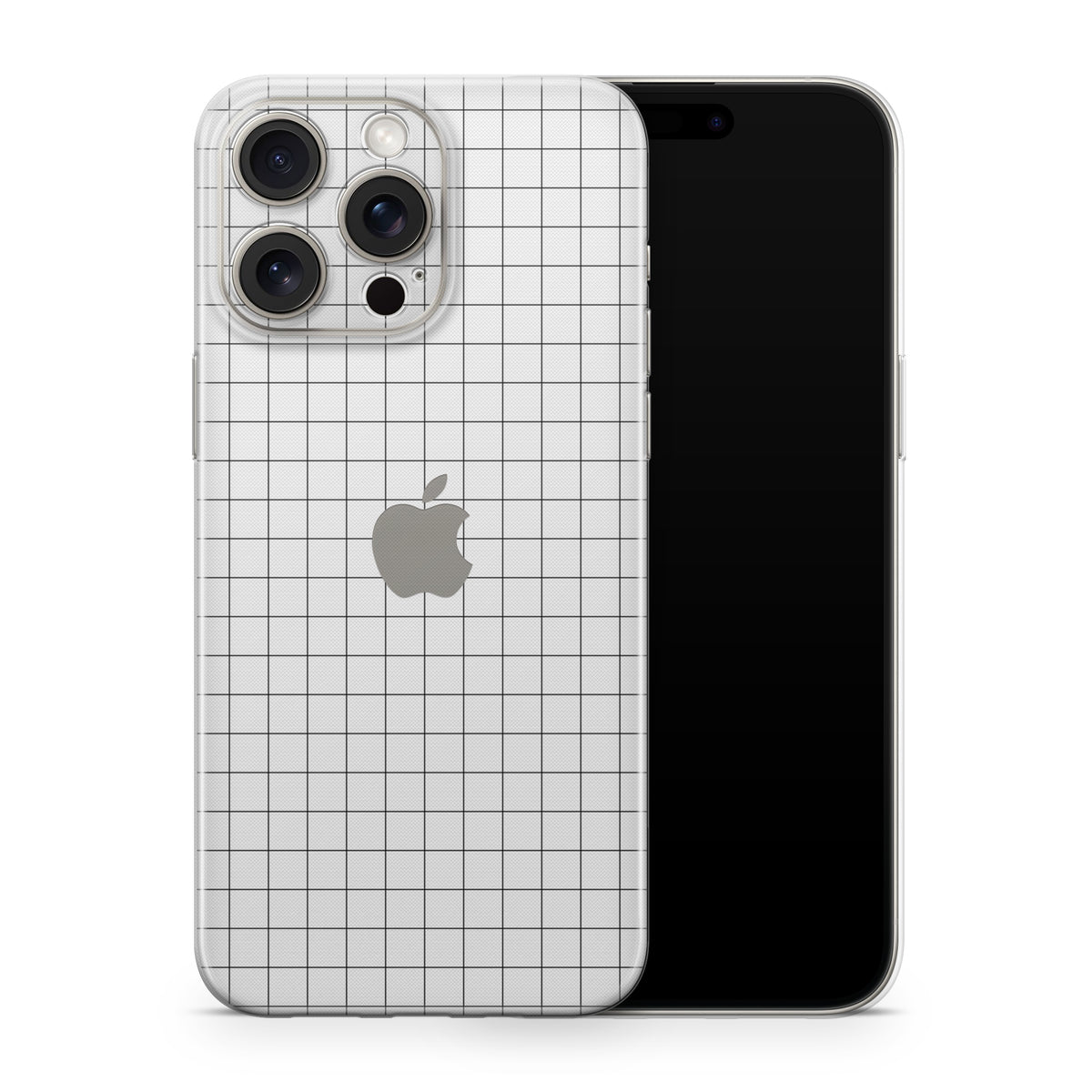 White Grid iPhone 15 Pro Max Skin + Case