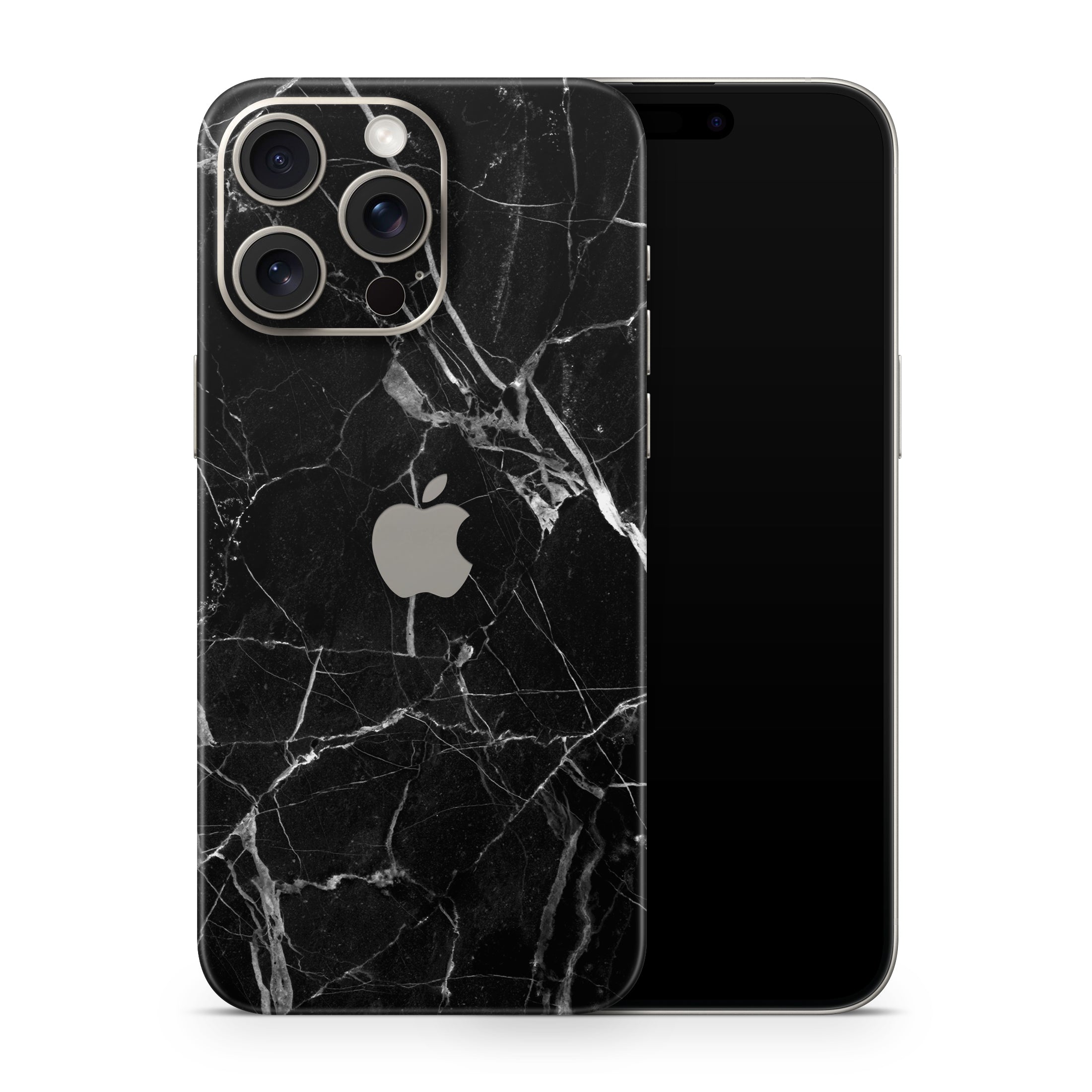 Black Hyper Marble iPhone Skin + Case