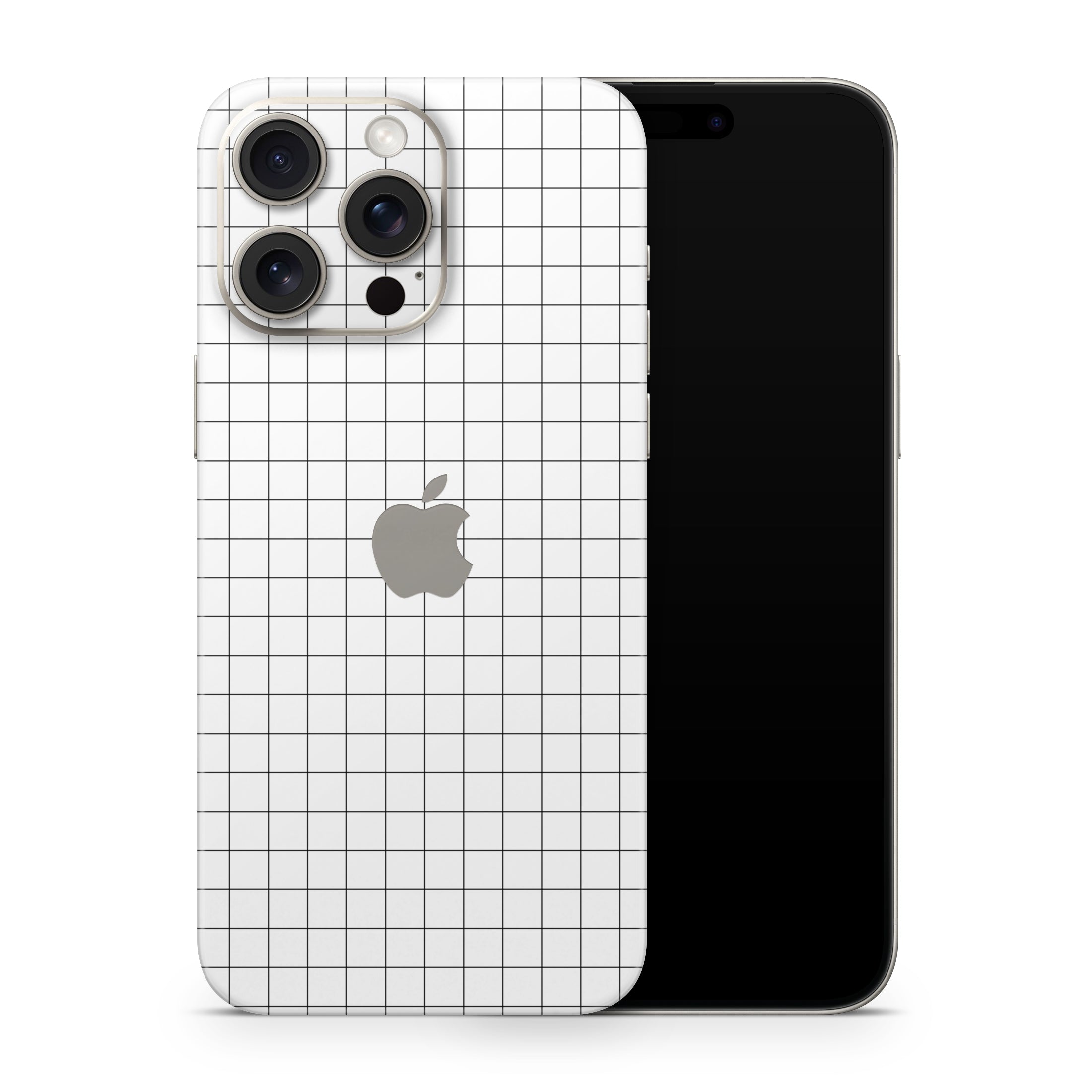 White Grid Line iPhone Skin + Case