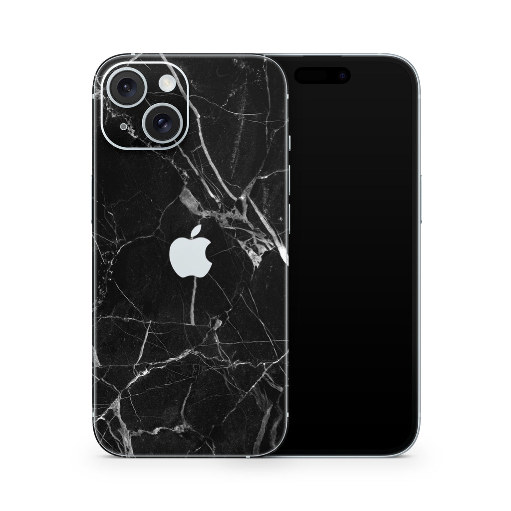 Black Hyper Marble iPhone Skin + Case