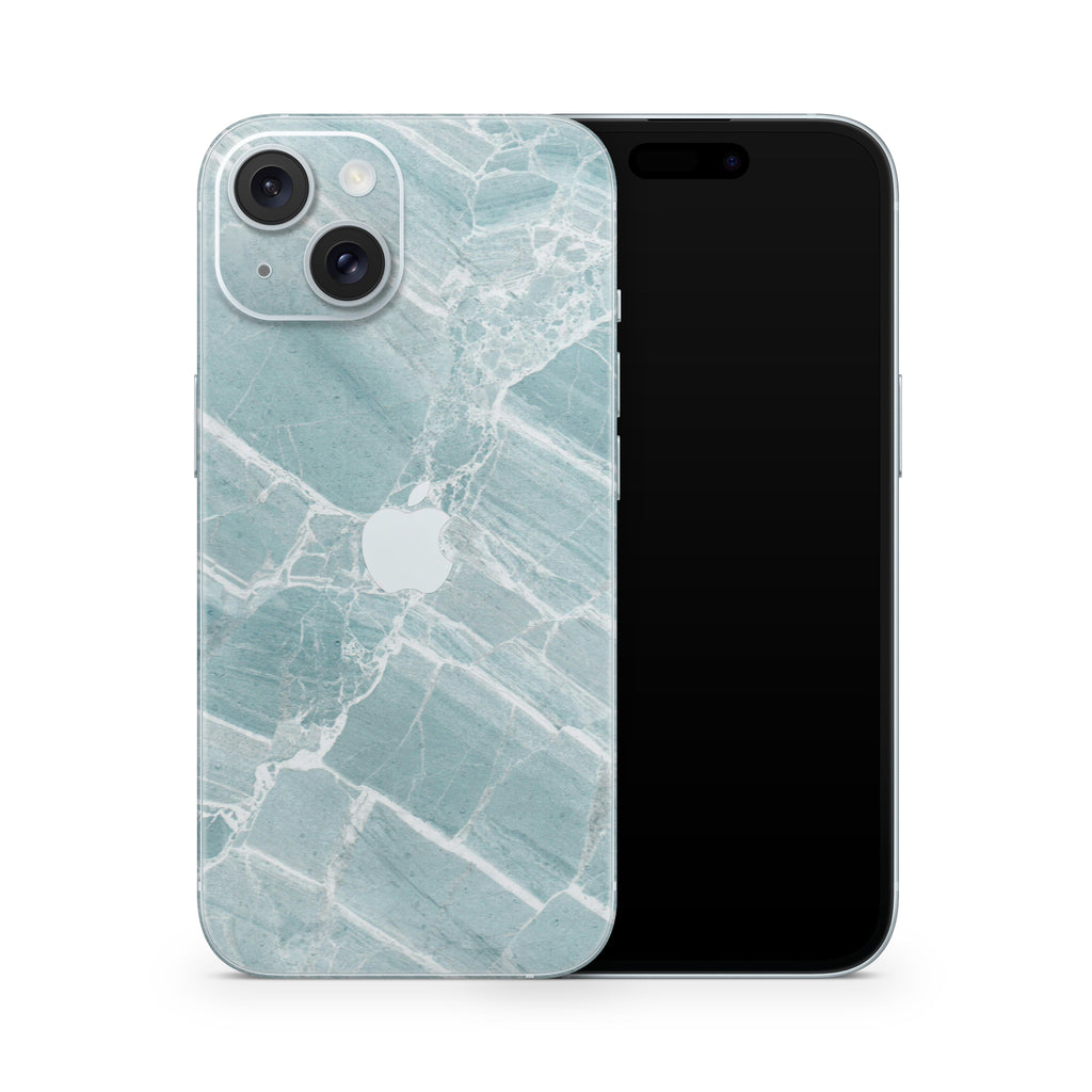 Mint Marble iPhone Skin + Case