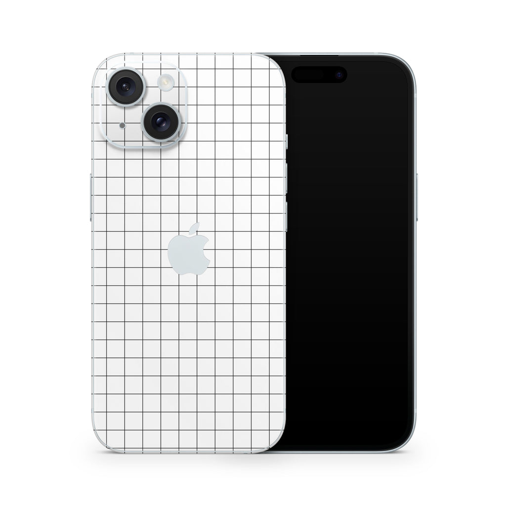 White Grid Line iPhone Skin + Case