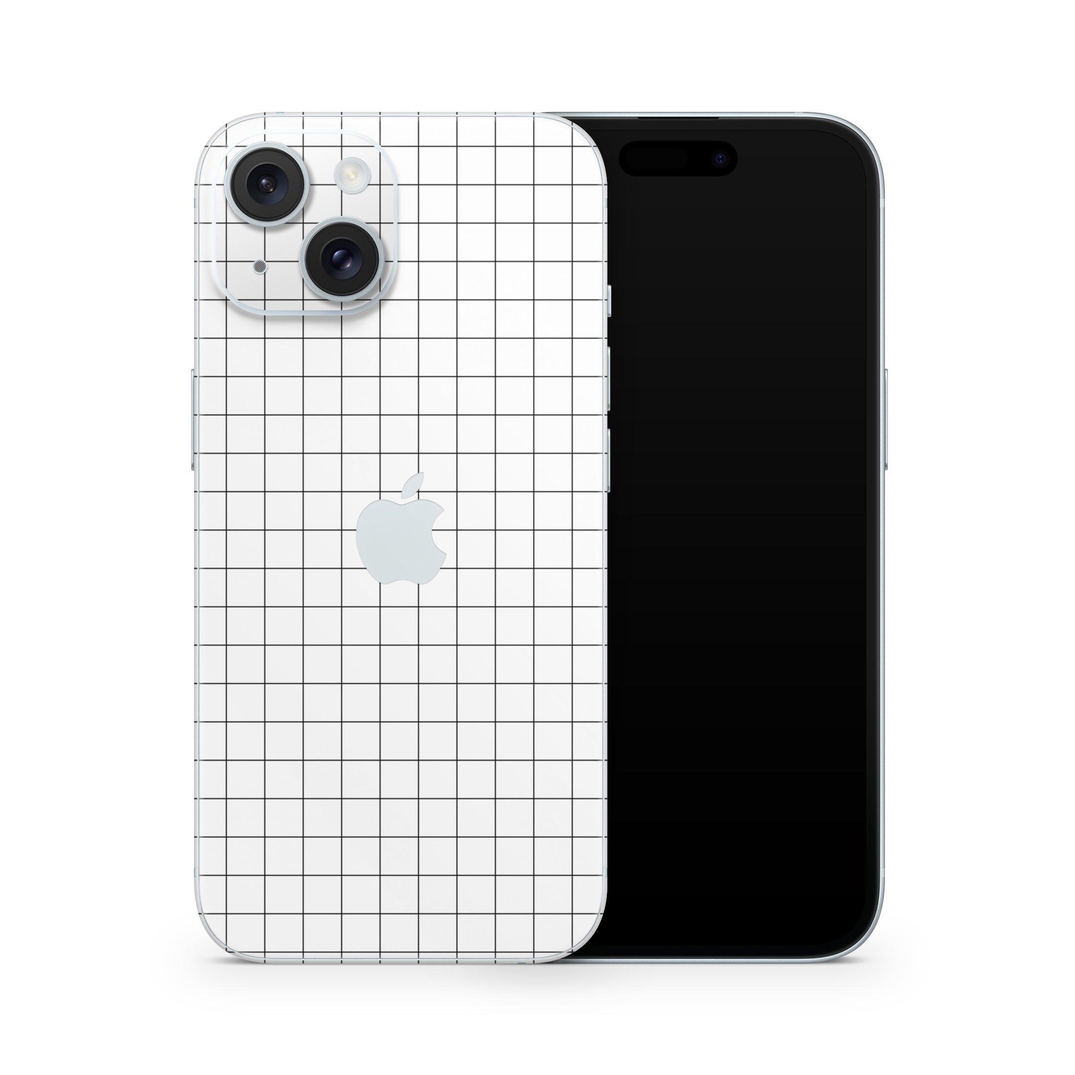 White Grid Line iPhone Skin + Case