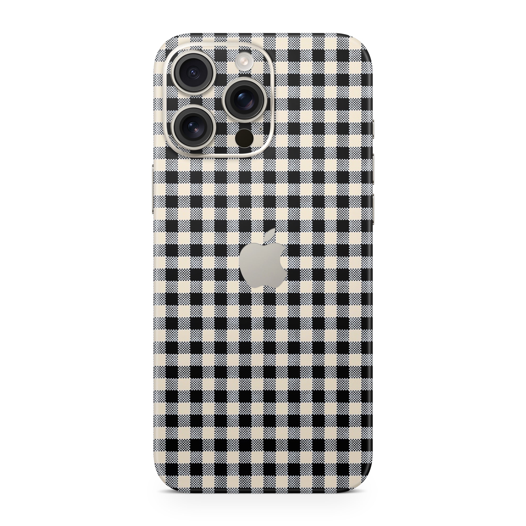Black Gingham iPhone Skin + Case