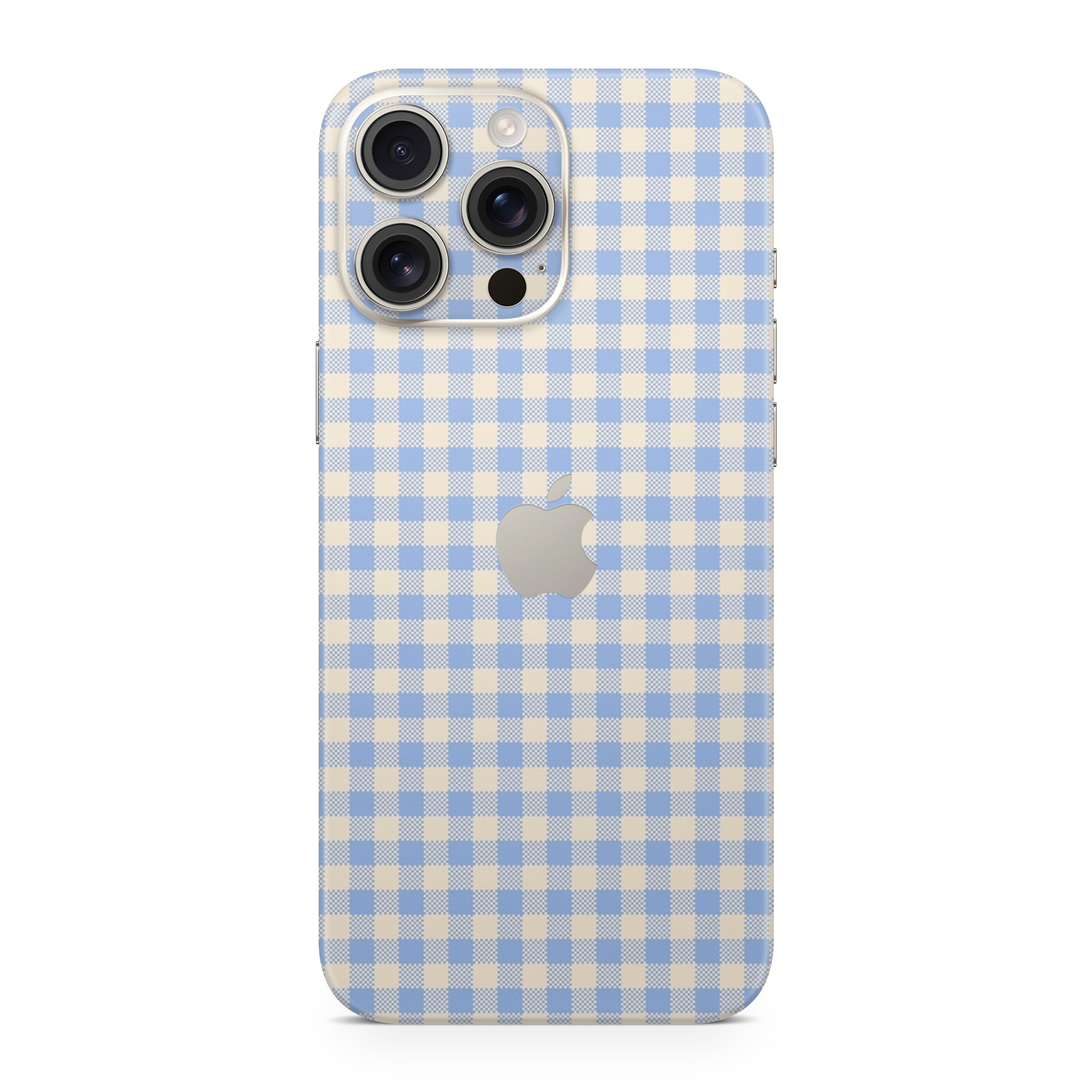 Blue Gingham iPhone Skin + Case